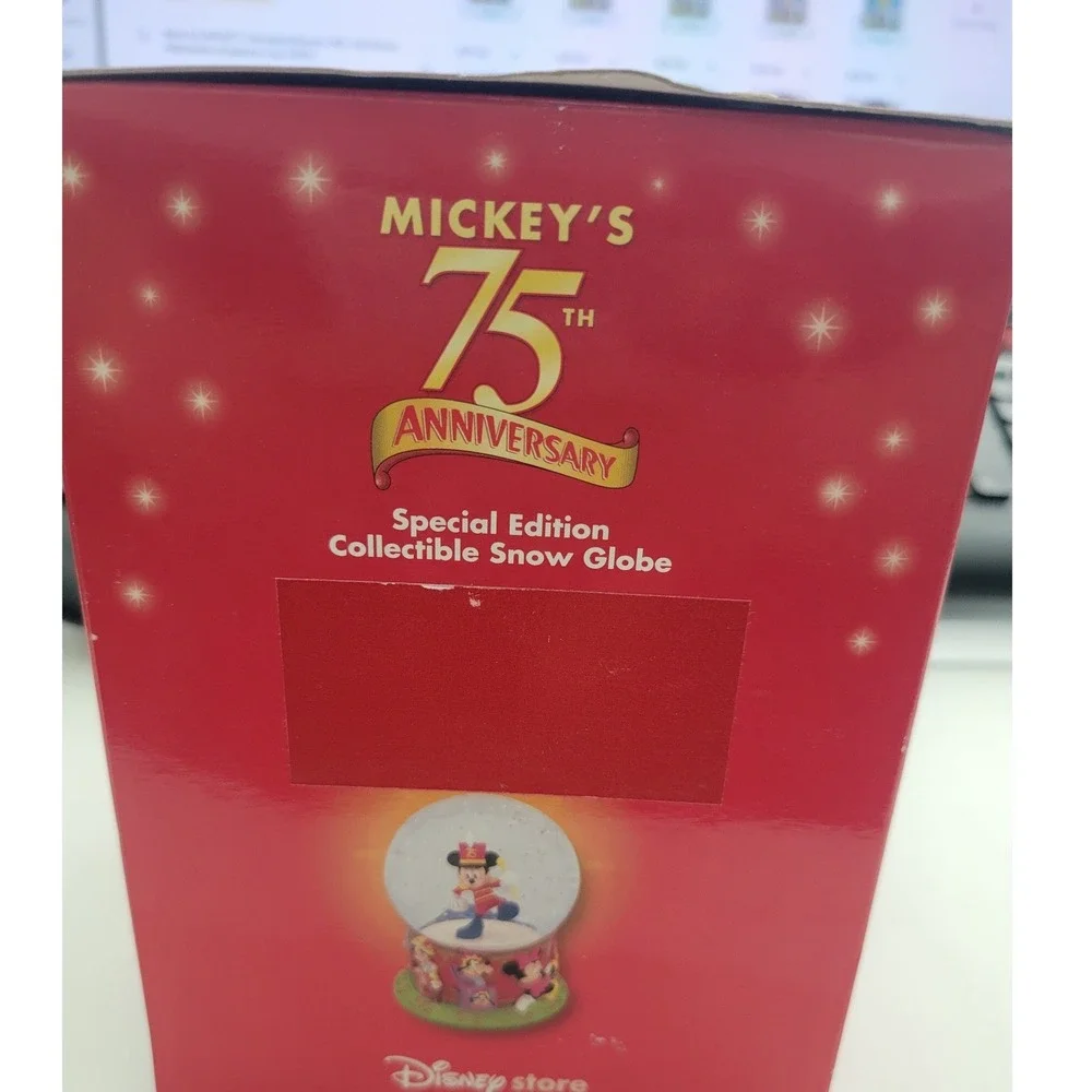 Disney Mickey Mouse 75th Anniversary Special Edition Snow Globe Disney Store NIB